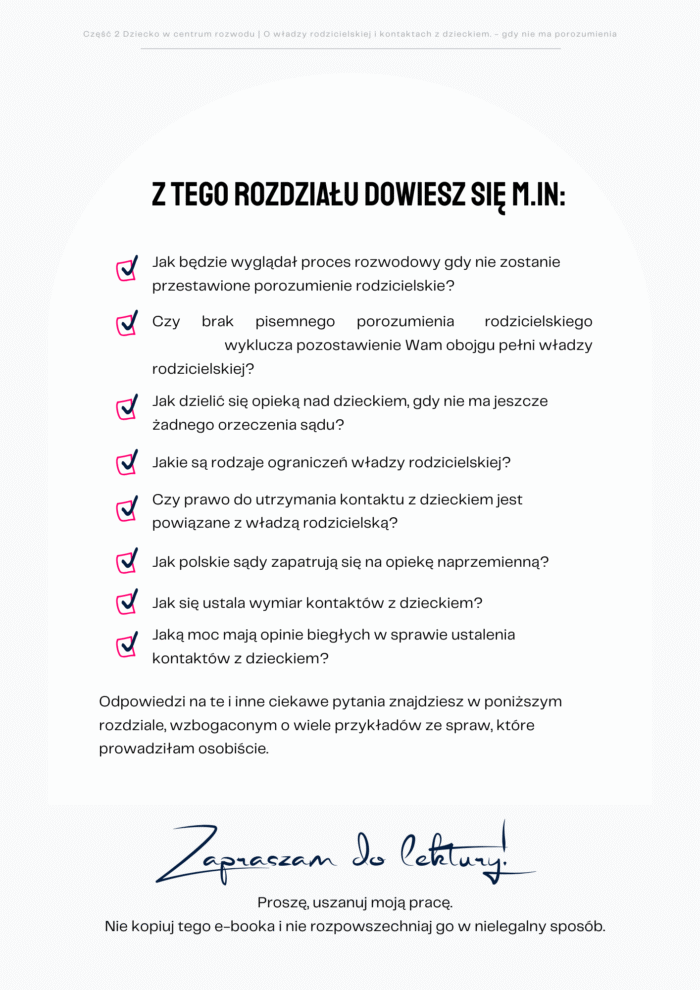 O władzy rodzicielskiej i kontaktach z dzieckiem, gdy nie ma porozumienia. Część 2 serii: „Przepis na rozwód” - obrazek 2