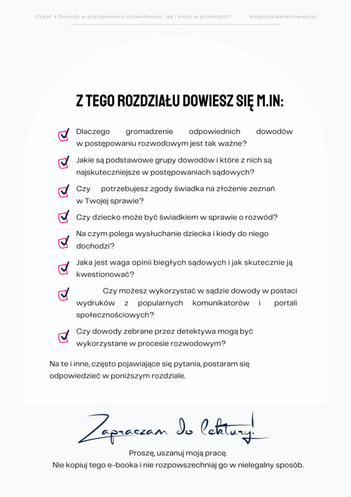 Dowody w postępowaniu rozwodowym. Jak i kiedy je gromadzić? Część 4 serii: „Przepis na rozwód” - obrazek 2